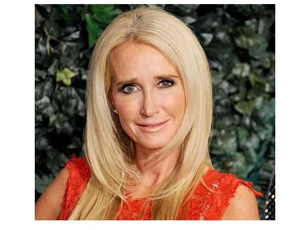 Kim Richards Platinum Shoulder Length Hair