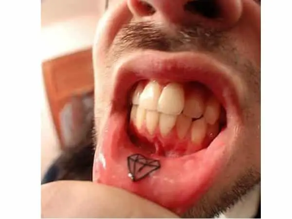 Diamond Inner Lip Tattoo