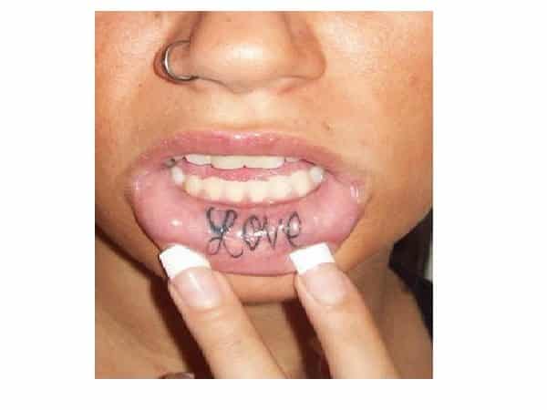 Love Inner Lip Tattoo