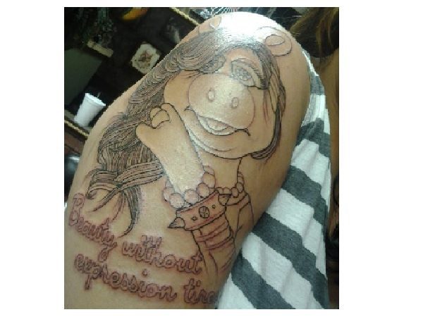 Beauty Without Expression Miss Piggy Tattoo