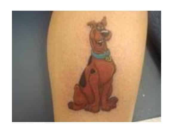 Sitting Scooby Doo Smiling Tattoo