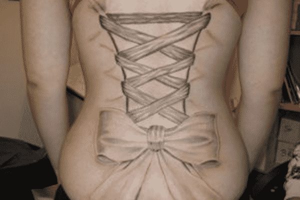 back corset tattoo designs 2 large bow