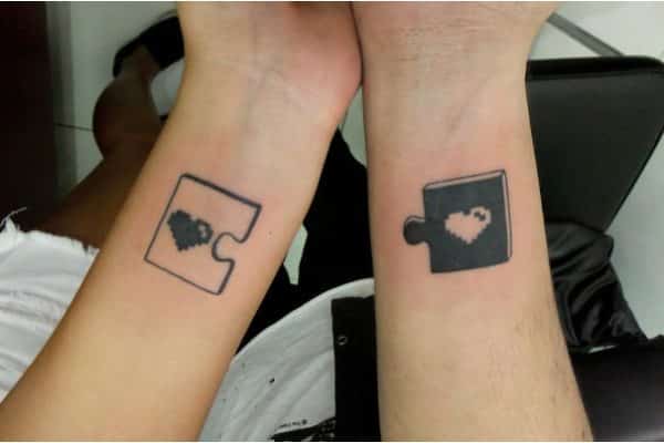 45 Matching Tattoo Designs for Couples Siblings and BFFs  TattooBlend