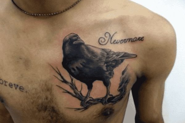 Edgar Allan Poe Raven Tattoo With Nevermore  20 Ideas  Design Press