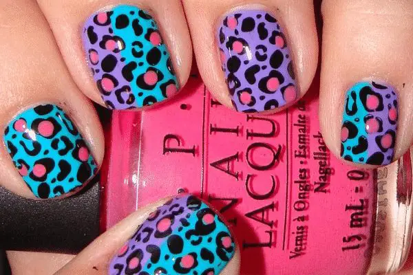 teal nail design ideas 11 pink purple leopard