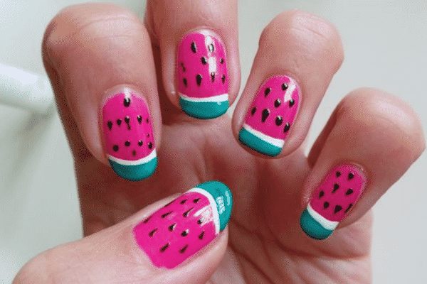 watermelon nail designs