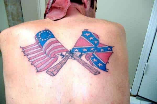 rebel flag cross tattoos