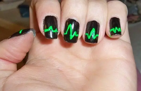 heartbeat nail design