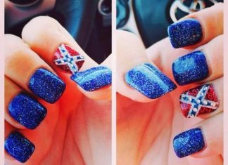 12 Southern Pride Rebel Flag Nails