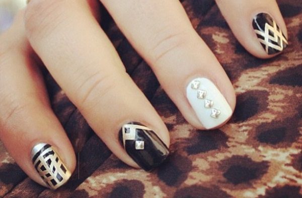 20 Rockin Studded Nail Art Designs Studded Nail Art Designs