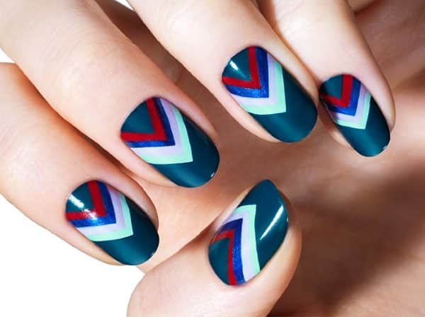 v shaped nail art designs