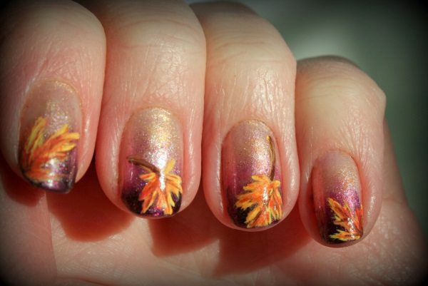 fall leaves nail art