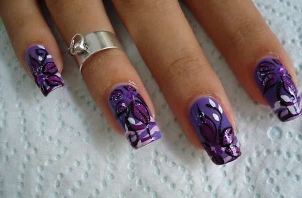 purple nail art designs
