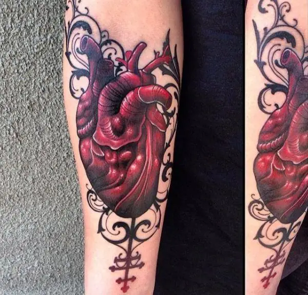 anatomical heart tattoo