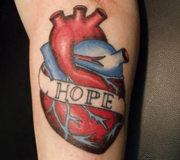 anatomical heart tattoo