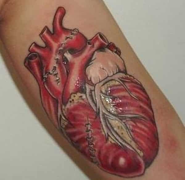 anatomical heart tattoo
