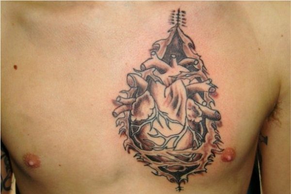 anatomical heart tattoo