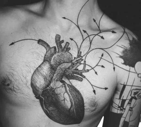 anatomical heart tattoo