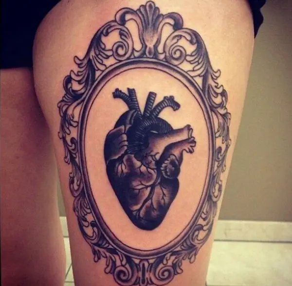 anatomical heart tattoo