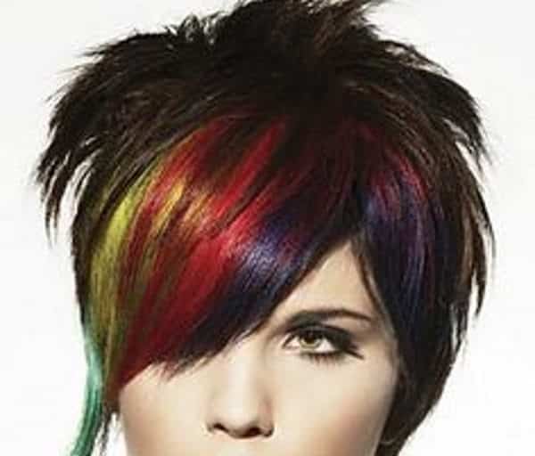 bright hair color ideas for bangs