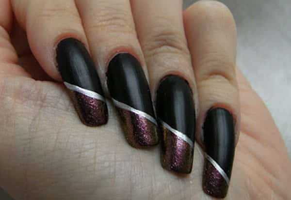 diagonal tip nail art