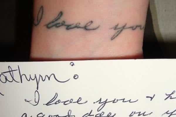 handwriting tattoo