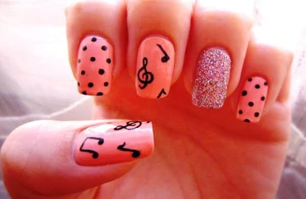	music note nail art ideas	