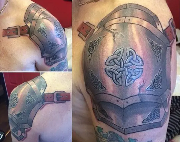 shoulder armor tattoo