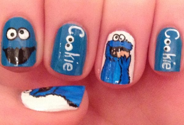 cookie monster nail art designs