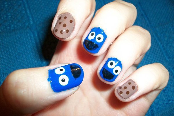 cookie monster nail art designs