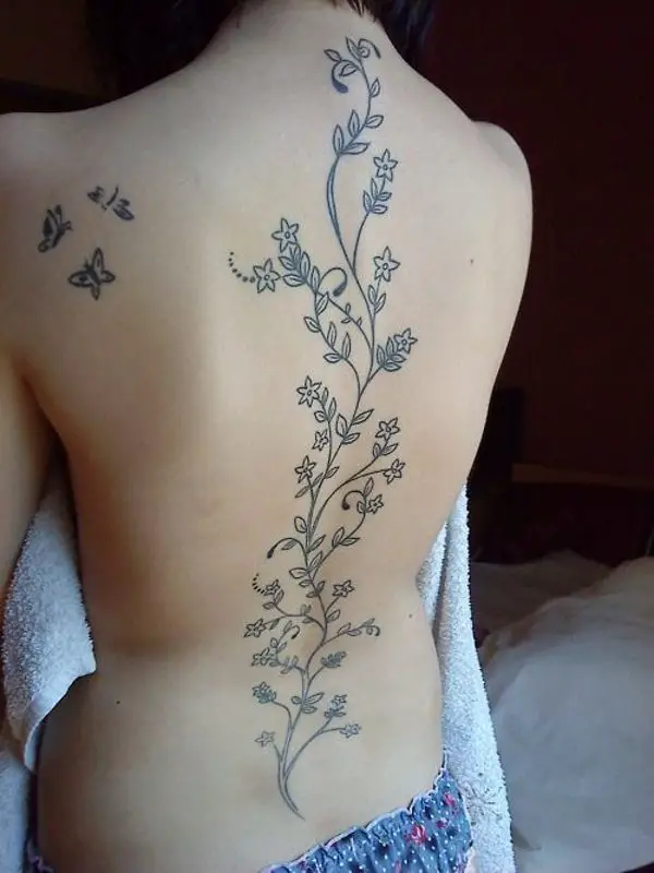 flower spine tattoo ideas