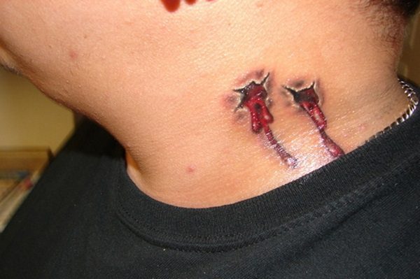 vampire bite tattoo design