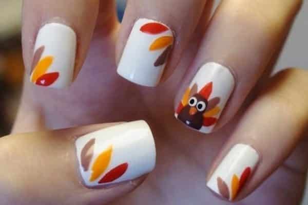 turkey nail art thanksgiving nails 