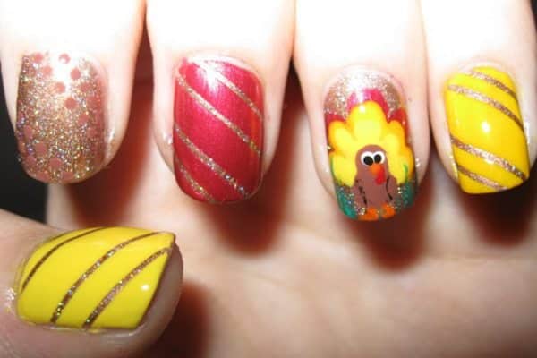 turkey nail art thanksgiving nails 
