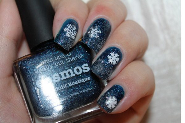 blue winter nails