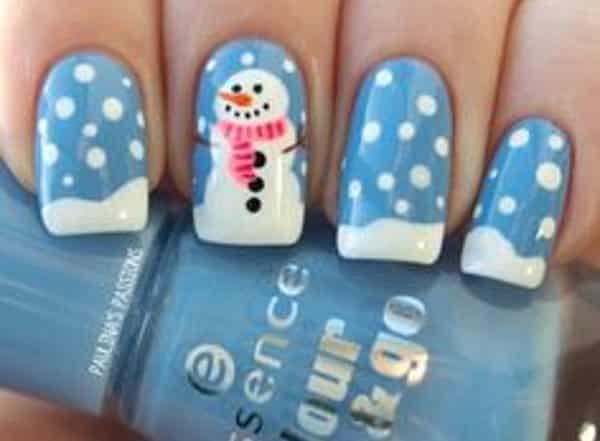 blue winter nails