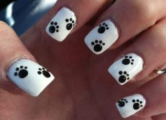 12 Super Cute paw Print Nails