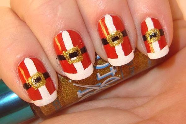11 Fun and Simple Santa Nail Art Designs