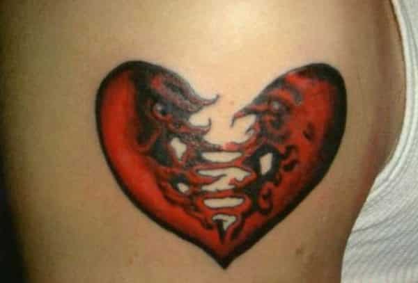 broken heart tattoo design