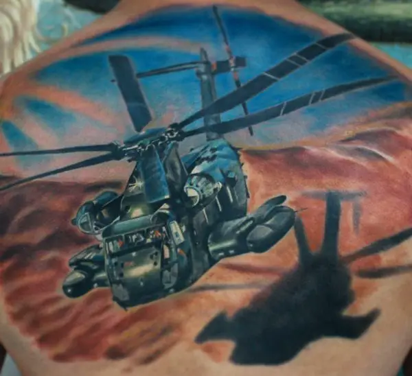 helicopter tattoo design