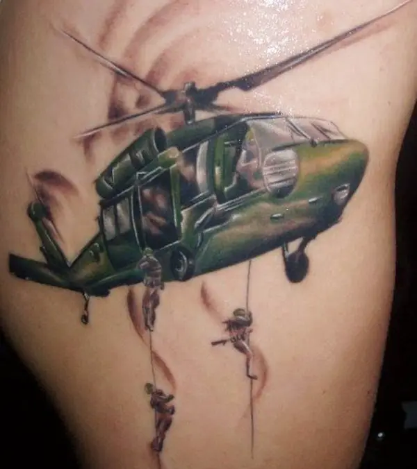 helicopter tattoo design