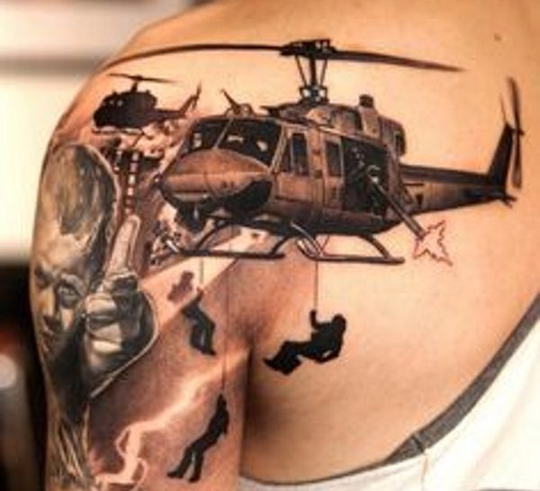 helicopter tattoo design