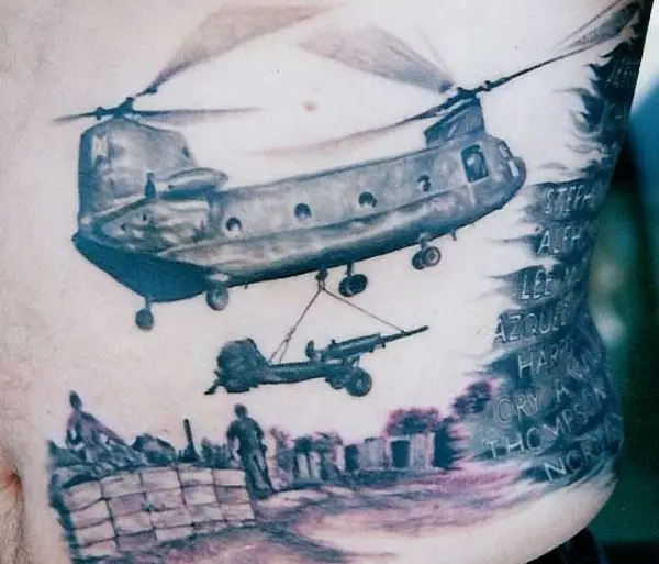 helicopter tattoo design