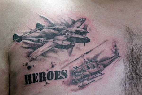 helicopter tattoo design