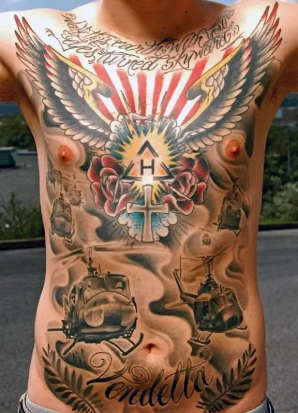 helicopter tattoo design
