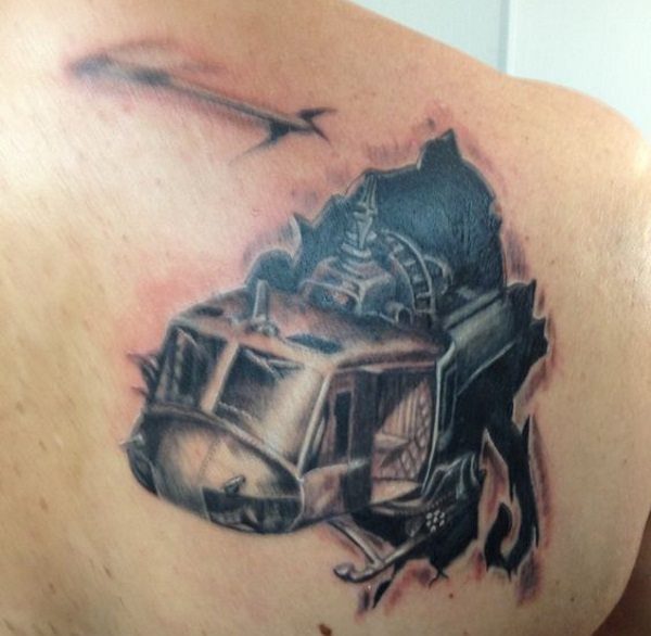 helicopter tattoo design