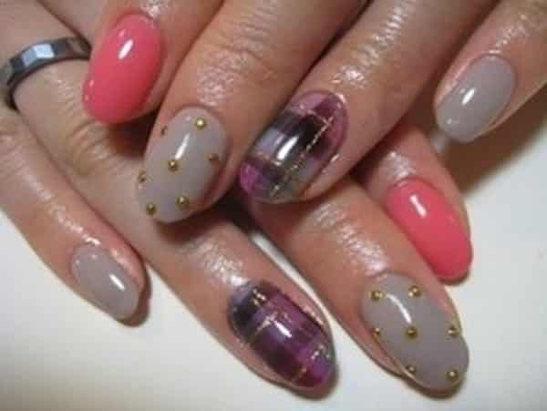 plaid nail art designs