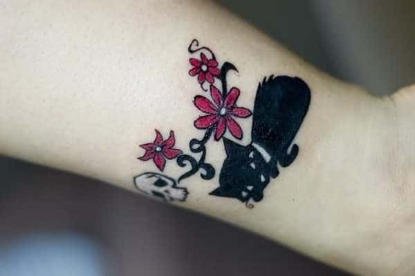 black cat tattoo design