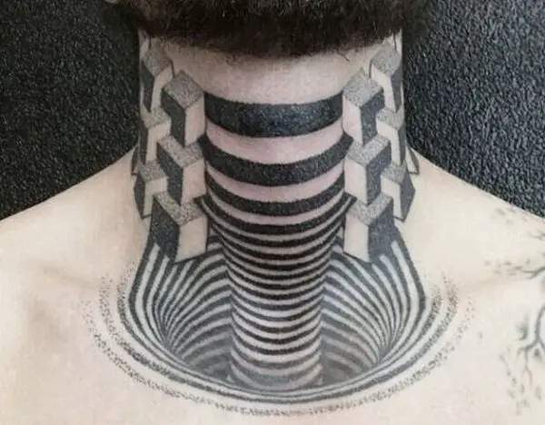 men sketch throat tattoo designs