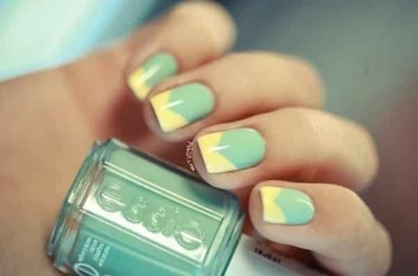 trendy yellow nail art